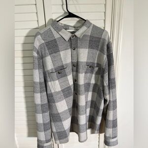 Marine Layer Gray and Cream Plaid Shirt